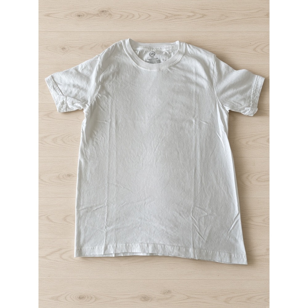 Wonder Nation Kids White Short Sleeve Crew Neck T-Shirt Size M 8 100% Cotton